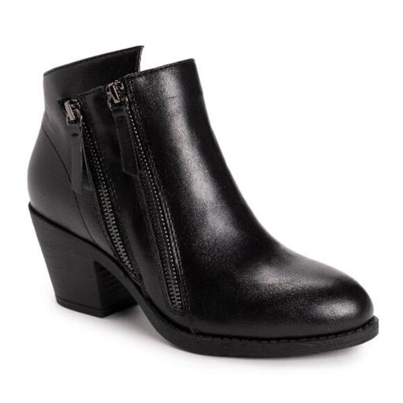 Women's Ankle Boots with Memory Foam Knit Cuff Almond Toe